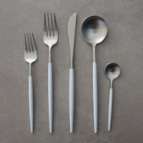 Portugal's same style silver 304 stainless steel household steak knife, fork, spoon, western tableware set, fork, spoon, chopsticks