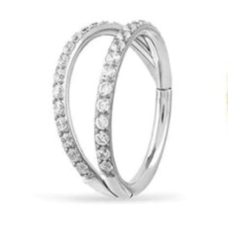 Geometric Pattern 1 Piece Nose Rings & Studs Streetwear Geometric G23 Titanium Inlay Nose Rings & Studs Nose Pin