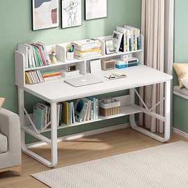 电脑桌简约家用初中生书桌书架一体桌卧室小户型学生写字桌学习桌