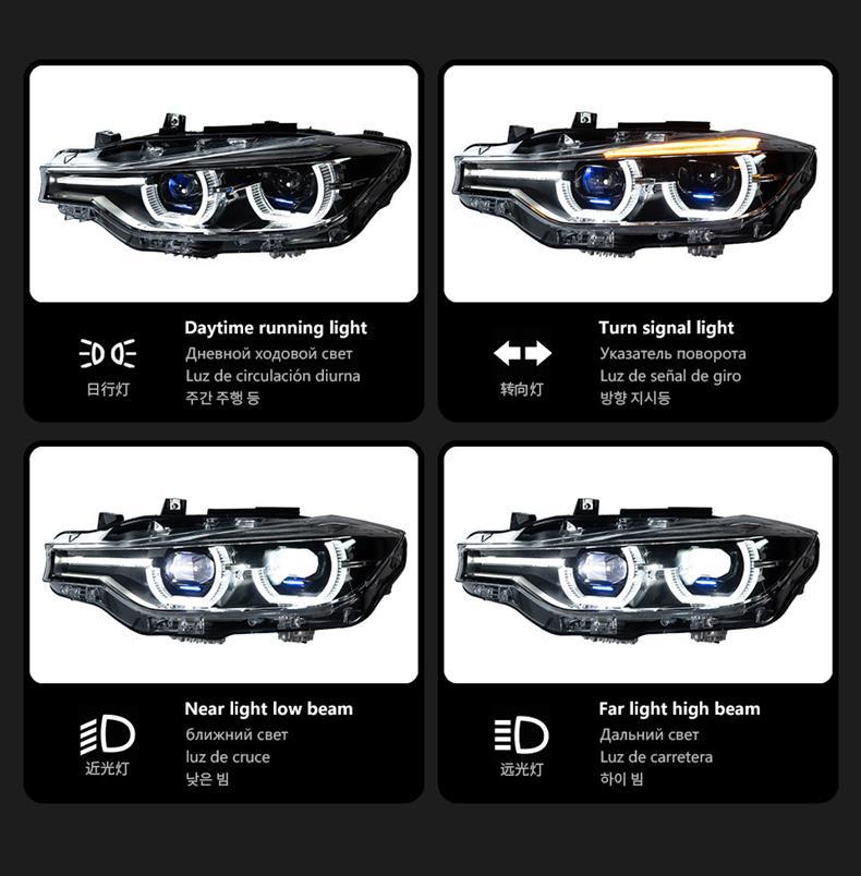 Specifically designed for BMW 3 Series headlight assemblies from 2012-2019, F30 F35 F31 modified LCI spoon headlights with dual lenses
