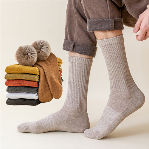 Thick socks men's winter high socks autumn and winter velvet thickened warm socks women's terry socks winter sports socks