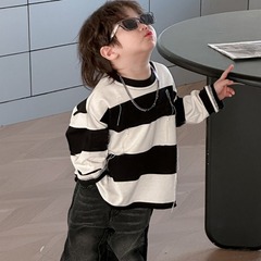 Children's Hoodie 2024 Spring New Arrival Striped Unisex Top Baby Fringe Trend Hoodie Stylish Kids' Apparel