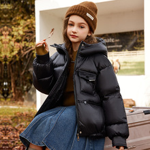 女童羽绒服中长款2025新款洋气女孩冬季中大童加厚保暖连帽外套潮