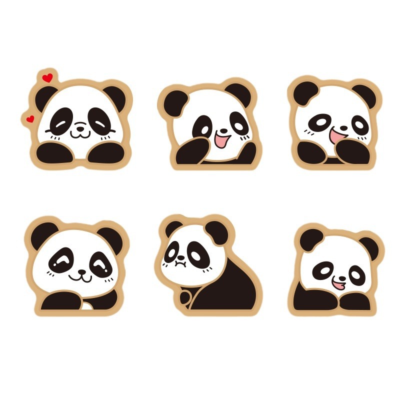 Molde de galletas para hornear con tema de panda Molde de fondant para hornear de fiesta Molde de fondant de bricolaje 3D Molde de corte de glaseado de prensa tridimensional