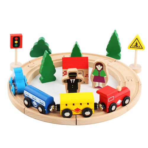 Thomas electric rail train magnetic small locomotive wooden rail transit toy children's educational toy