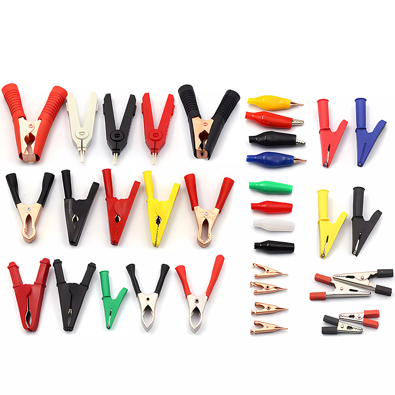 鳄鱼夹测试夹子护套电线电源夹纯铜全铜接搭电测试夹接线小中大号