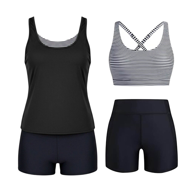 Women's Plus-Size Tankini Yoga Shorts Three-Quarter Leggings 2026 New Cycling Pants Fitness Sports