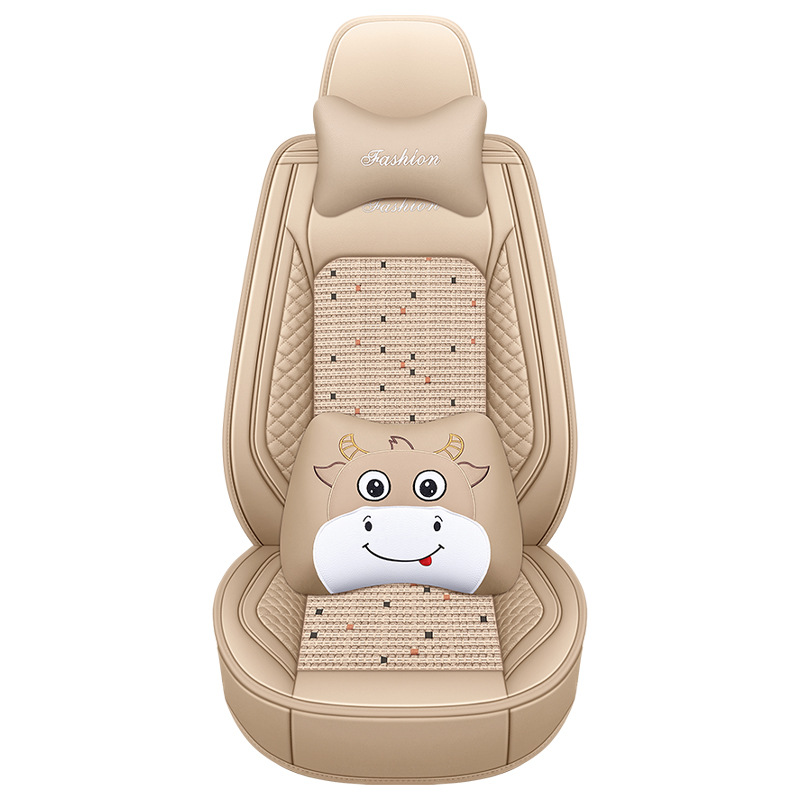Car Seat Cover | Lingxing Modelə uyğun (Original) oturacaq örtükləri - bls-warm-beige-cartoon-edition-single-seat-11