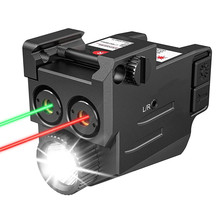 战术户外迷你LED红 绿激光组合一体瞄准器下挂电筒