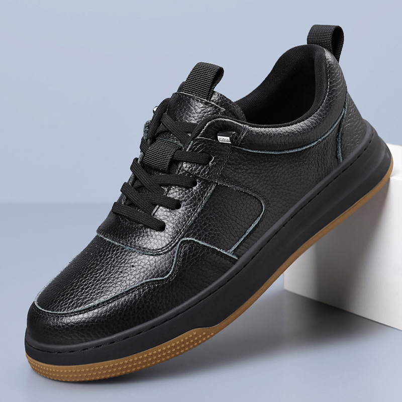 Zapatos de skate casuales de cuero de vaca para hombres, zapatos blancos transpirables de cuero para hombres, zapatos deportivos para hombres, zapatos para hombres