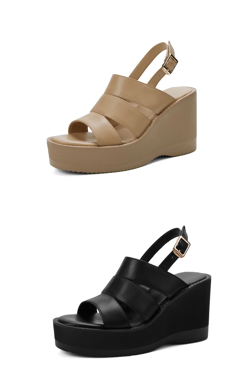 Sandal nữ mũi nhọn gót xuồng đế dày phong cách La Mã quai một dây — đen chi tiết 13
