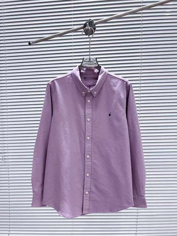 高バージョンr1春ラフ小馬標刺繍長袖シャツ男女同柄キャンディー系シャツ上着|undefined