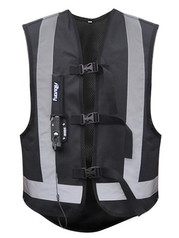 Nuevo tipo de motocicleta airbag chaleco de equipo de carreras ropa de cabina inflable anti-caída chaleco reflectante de seguridad