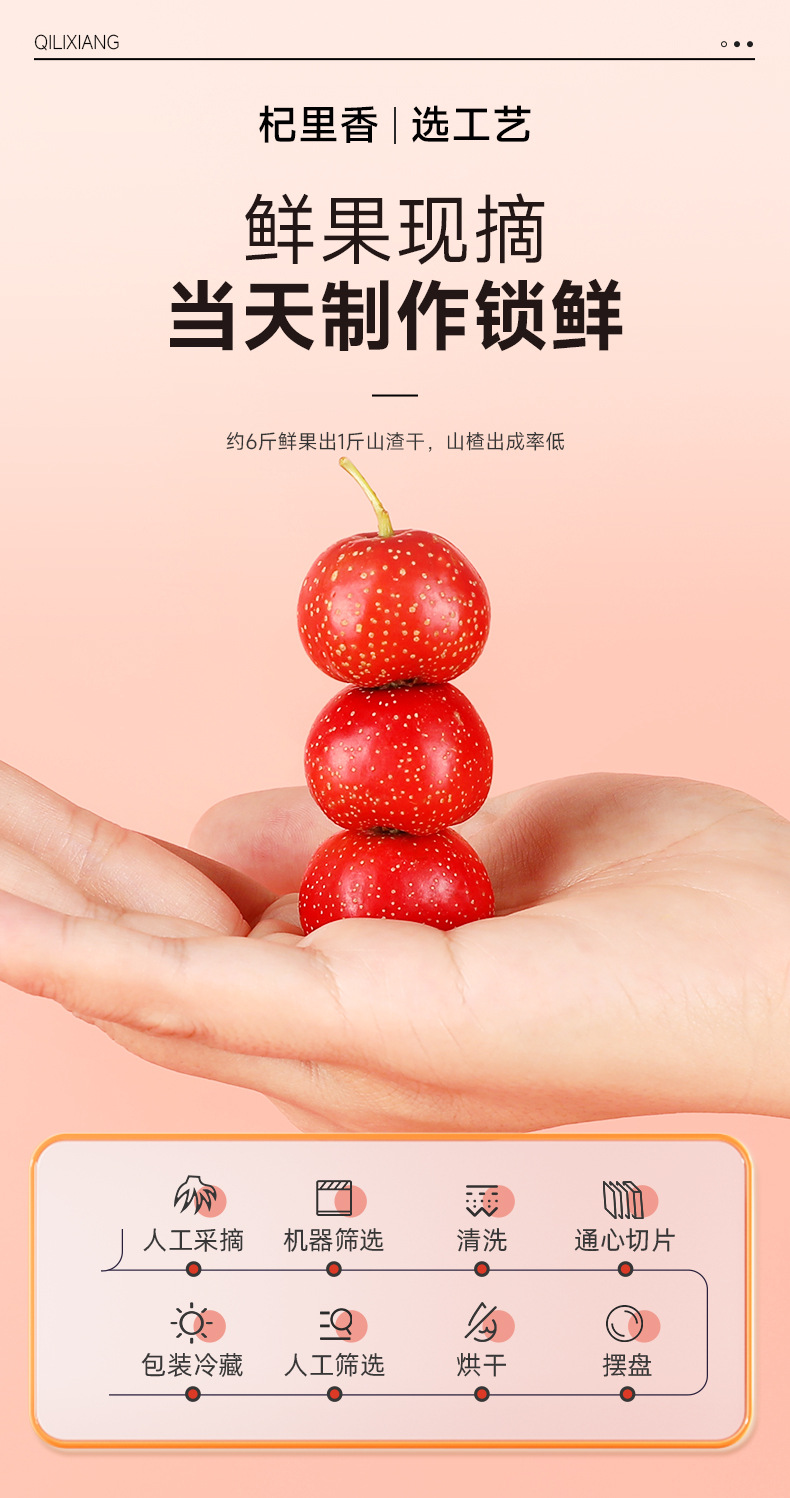 Dried Hawthorn Fruit Slices Seedless Pitted Shan Zha for Tea and Soup 25g Bag quality and texture