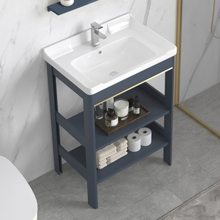 Floor -to -handed bathroom bathroom cabinet combination space aluminum bathroom washing washbasin small apartment simple integrated washing table