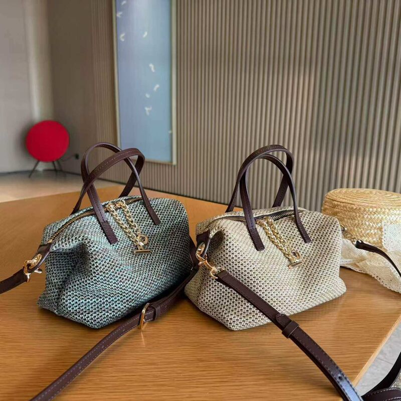 2026 New Fashion Versatile Casual Tote Bag with Woven Fabric and Faux Leather Top Layer, Handbag and Shoulder Bag for Women