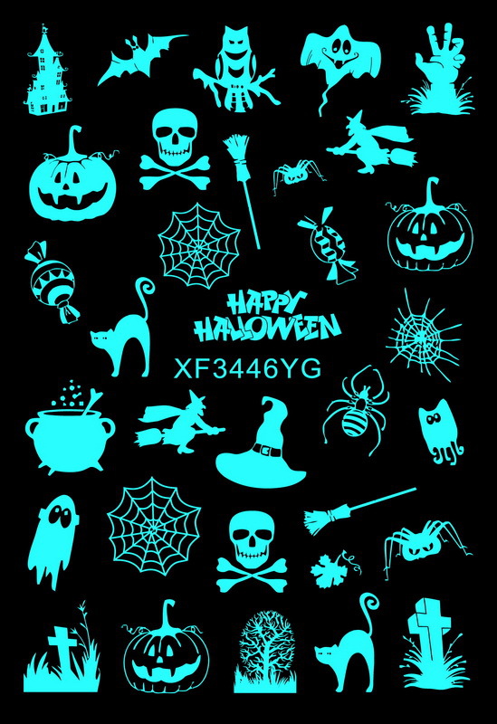 Halloween Retro Pumpkin Skull Ghost Sticker Nail Decoration Accessories 1 Set display picture 2