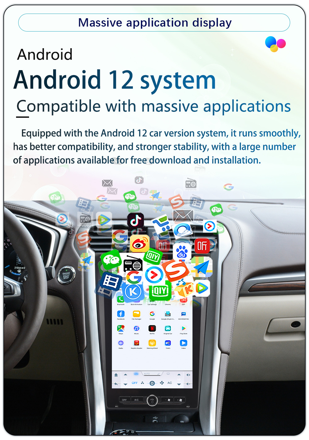 Suitable for 2013-2019 Ford Mondeo Android Large Vertical Screen Carplay Car Navigation All-In-One Machine
