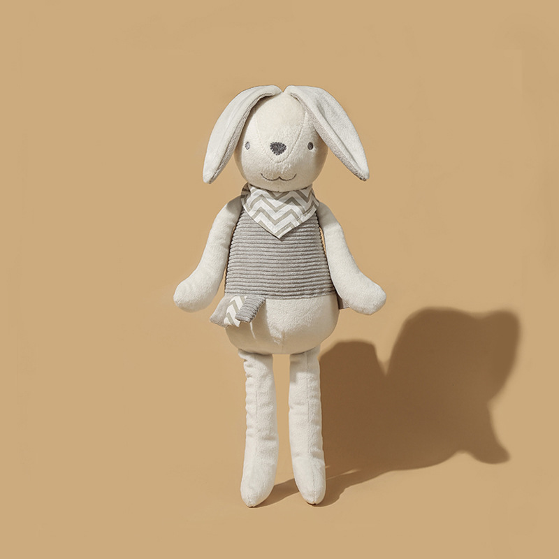 Large Cocoa Rabbit Plush Toy Beige Short Plush Doll Girls' Birthday Gift Baby Comfort Doll