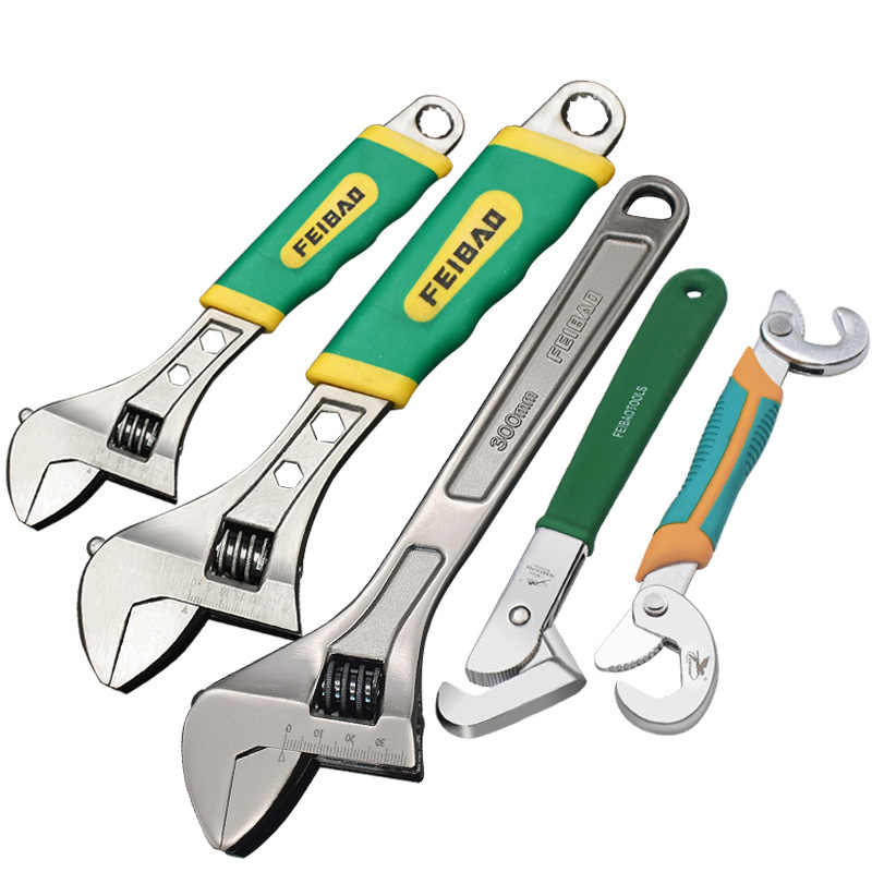 多功能活口活动扳手开口扳手万能管钳勾型快速小活络板手飞豹