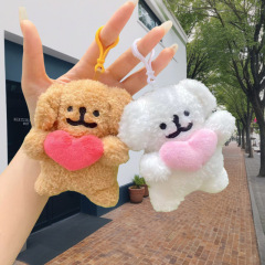 クロスボーダー爆金ライン子犬ぬいぐるみストラップかわいい犬人形キーホルダー卸売り