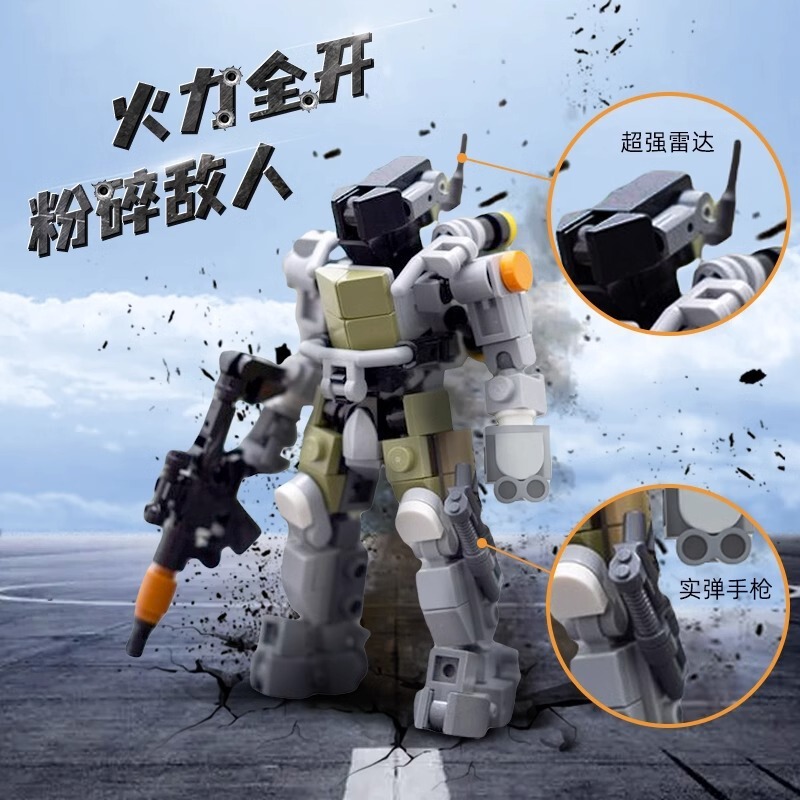 Moc Building Blocks Compatible with Lego Exoskeleton Robot Mecha Warrior Small Figurine Assembly Toy Boy Gift