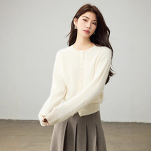 「拉绒系列」羊绒拉毛毛衣开衫25新款女装秋冬濮院羊毛衫针织外套