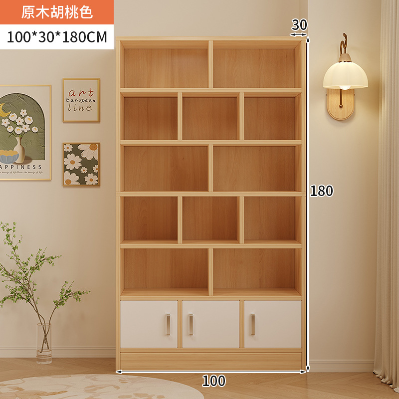 Estante de libros doméstico moderno y simple almacenamiento de suelo integrado contra la pared armario de almacenamiento sub-salón de estar mostrador de libros