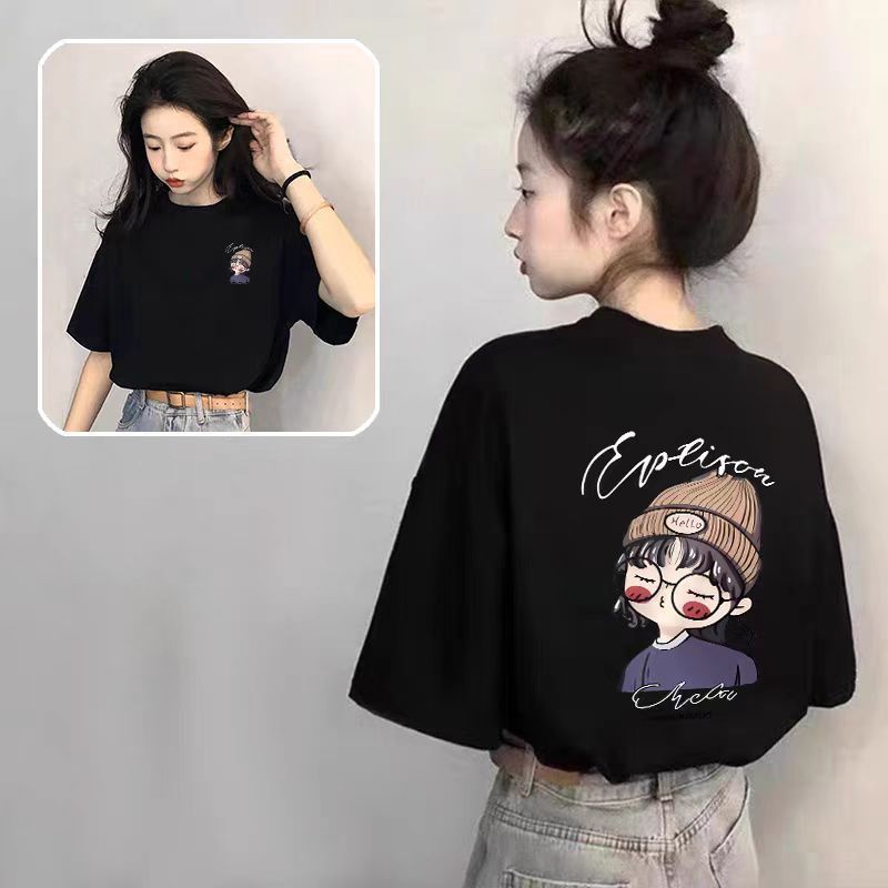 ピュアコットン半袖Tシャツレディースホワイト2025新しいホットスタイル夏デザインニッチTシャツファッショナブルで多用途なトップ|undefined
