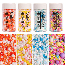 蛋糕装饰糖珠金色白色珠子彩色珍珠糖可食用烘焙甜品点缀装扮插件