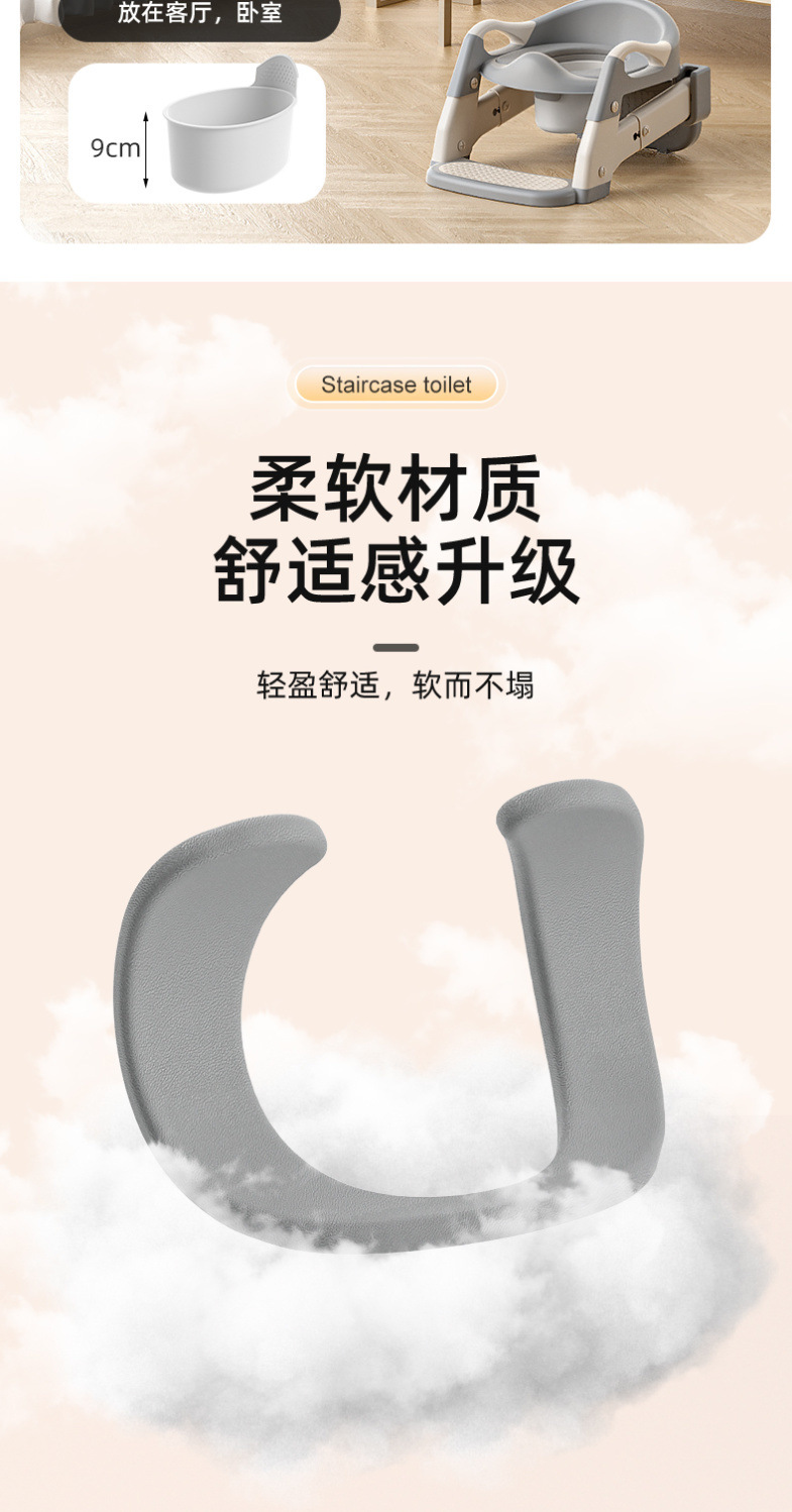 Children's step toilet, folding toilet for 3-6 years old, squat toilet, children's urine bucket, enlarged household toilet stool for children, wholesale Item Picture