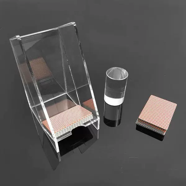 Poker card cylindrical waste card box acrylic waste card box pressure card box square desktop transparent brand new card cutting frame