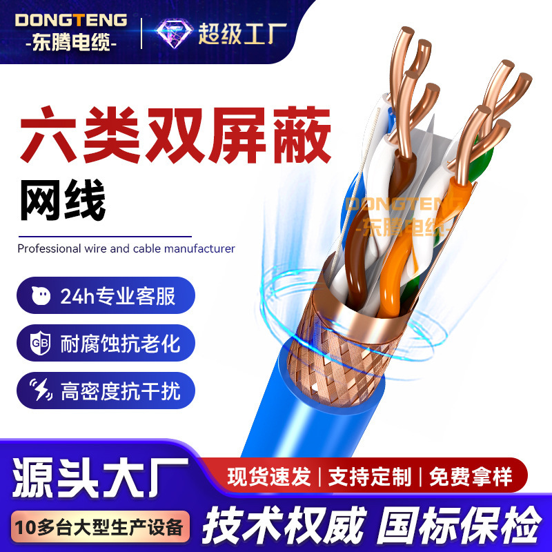 Dongteng High-Speed Category 5E/6A Oxygen-Free Copper Poe Monitoring Indoor/Outdoor Double-Shielded Gigabit Network Cable for Home Use, Full Box Dongteng High-Speed Category 5E/6A Oxygen-Free Copper Poe Monitoring Indoor/Outdoor Double-Shielded Gigabit Network Cable for Home Use, Full Box