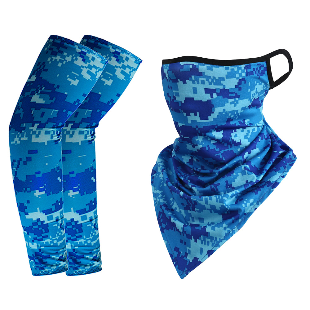 38+삼각형 스카프 위장 블루