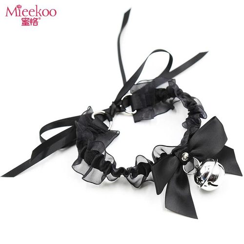 Mikke Sexy Necklace Lace Strap Bell Necklace Novelty Necklace Collar Accessory Passion Accessory for Women 7113