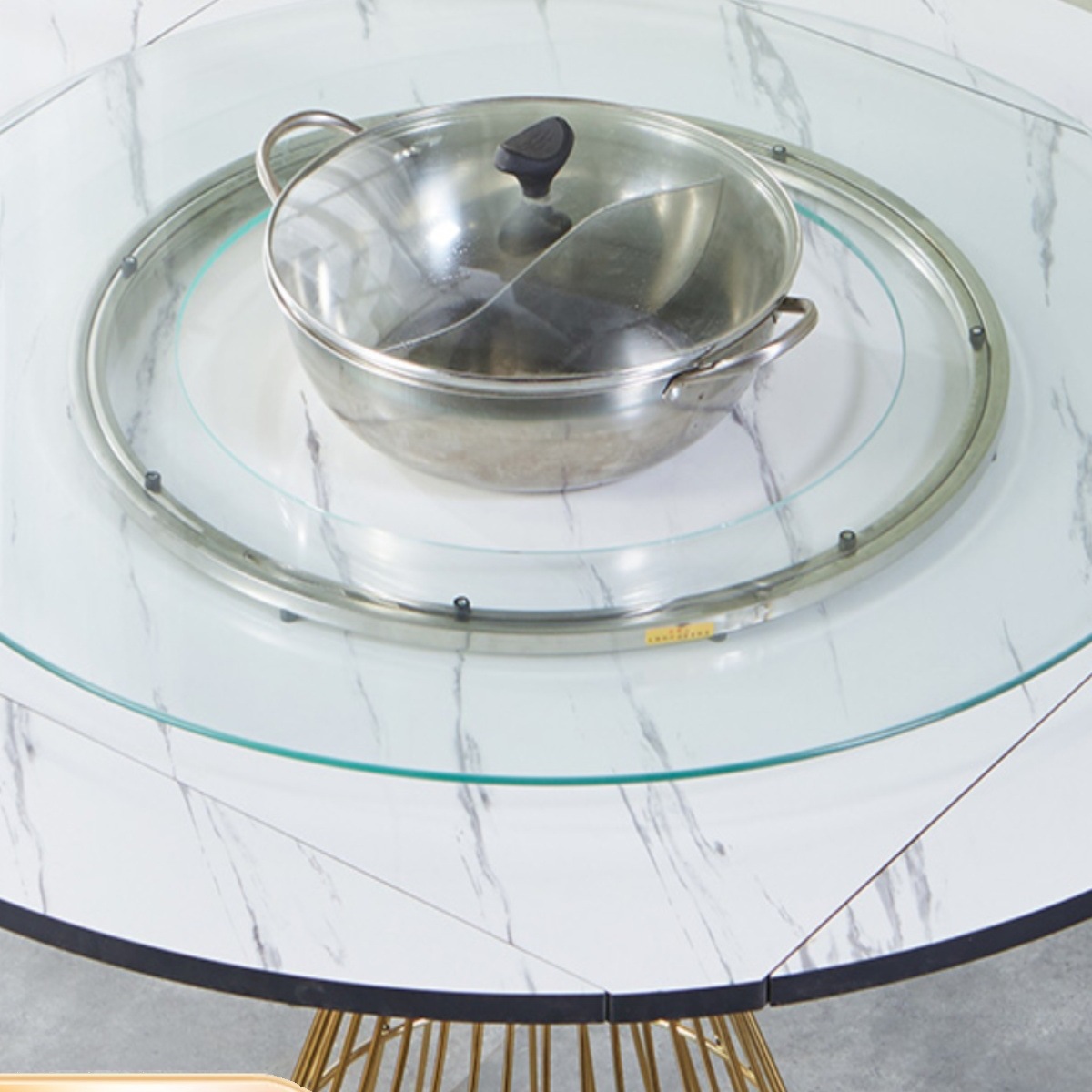 批发家用开孔餐桌转盘钢化玻璃转盘圆桌火锅饭店转盘空心旋转