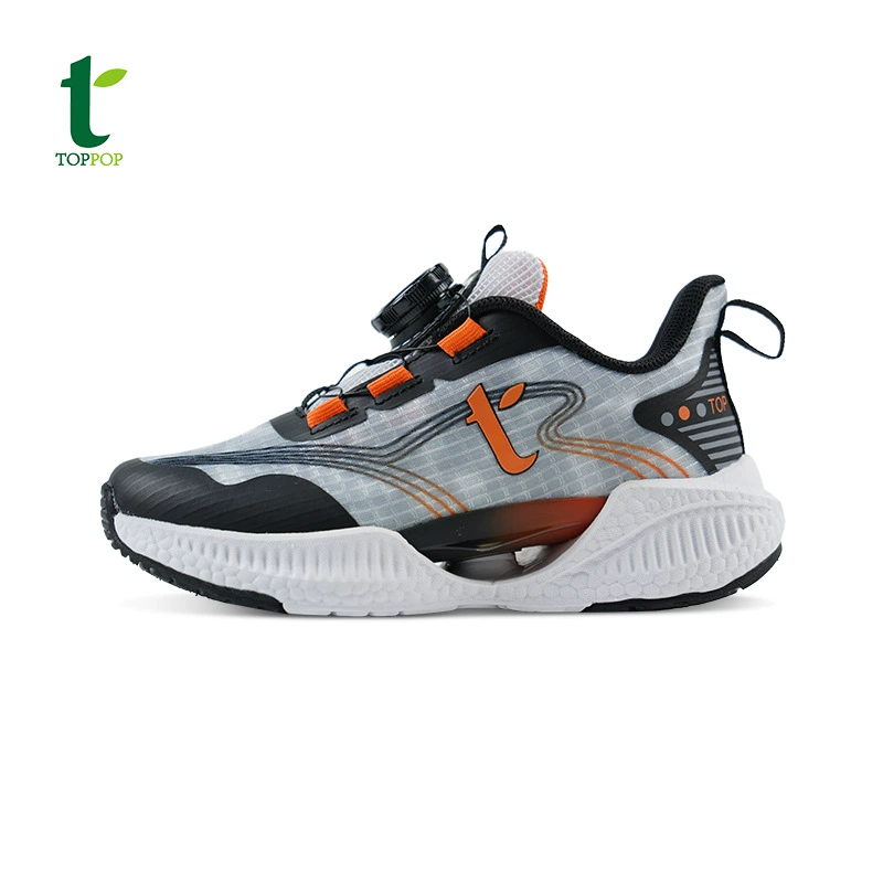 Toppop Topbao Kids 2024 новая дышащая сетка вращающаяся кнопка без шнуровки баскетбольные кроссовки кроссовки