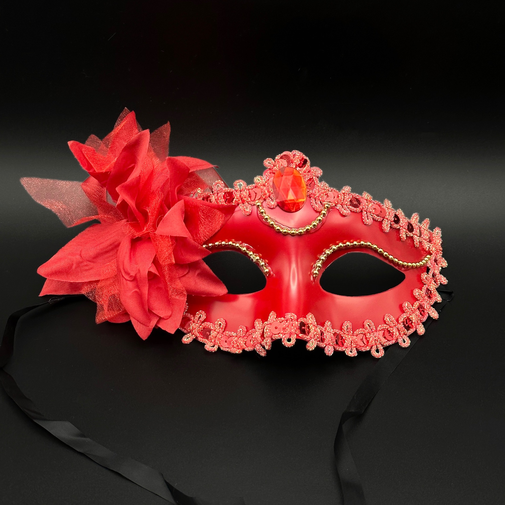 Máscara luminosa caliente transfronteriza Halloween Bola de Navidad fiesta pequeña belleza más lirio flor bola femenina máscara