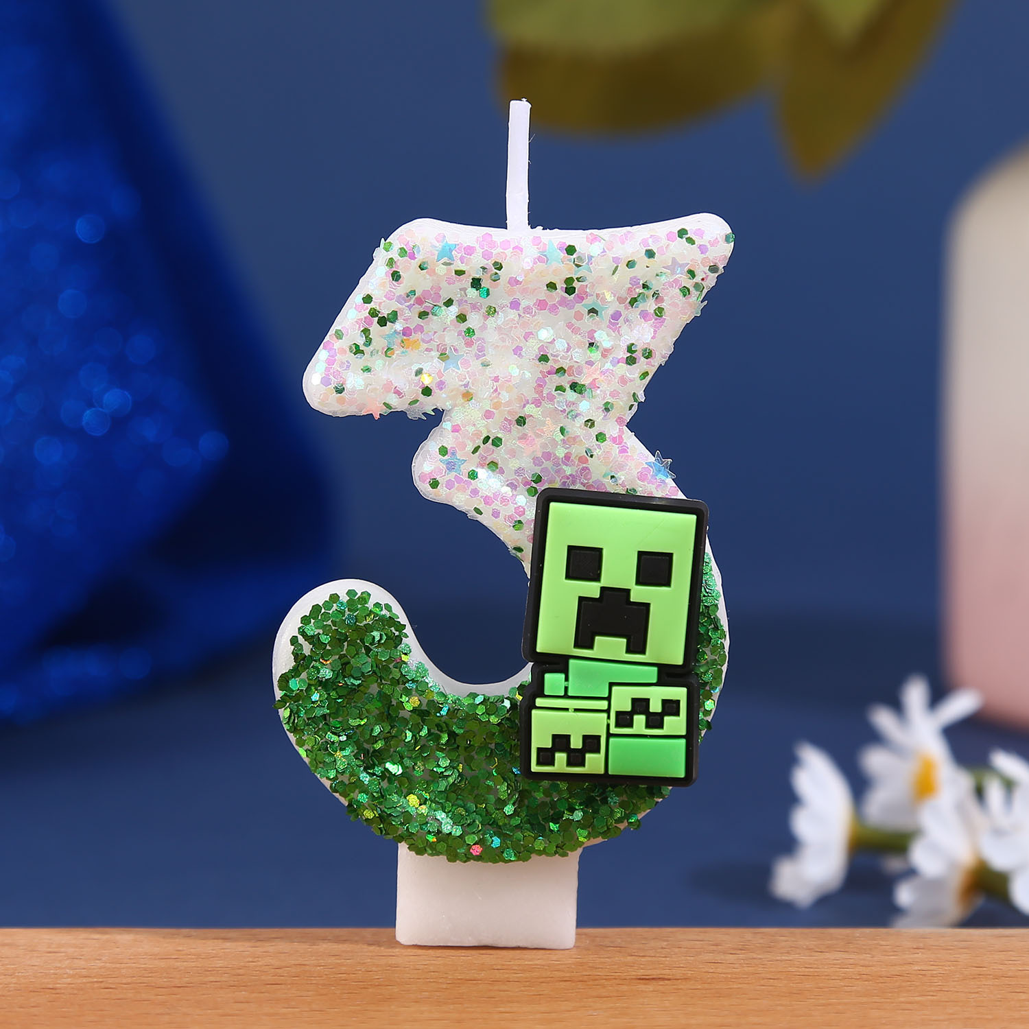 Birthday digital candle ins minecraft adult party children's…