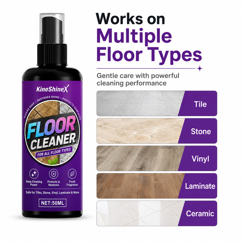 KineShineX Multifunctional Floor Cleaning Spray Powerful Stain Remover and Brightener Suitable for Tile and Wooden Floors KineShineX Multifunctional Floor Cleaning Spray Powerful Stain Remover and Brightener Suitable for Tile and Wooden Floors