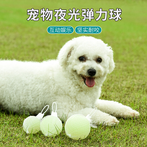 Meianju pet dog bouncy ball luminous solid ball rubber chew outdoor throwing retrieval chewable toy ball