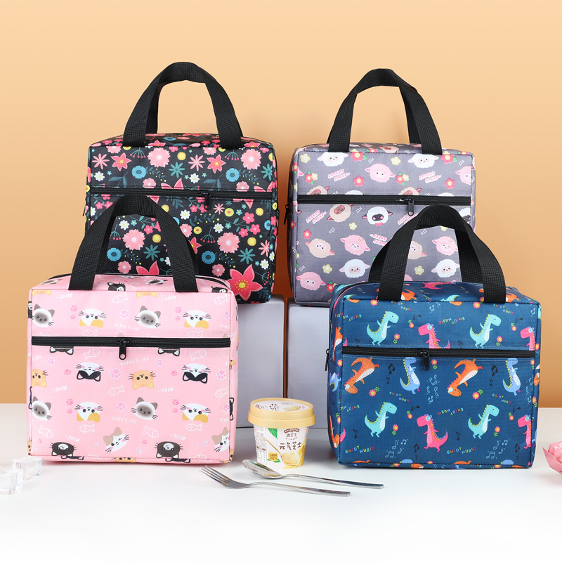 Foreign Trade Popular Cute Cartoon Pattern Children's Fun Dinosaur Lunch Bag Office Worker Simple Fresh-Keeping Lunch Box Bag
