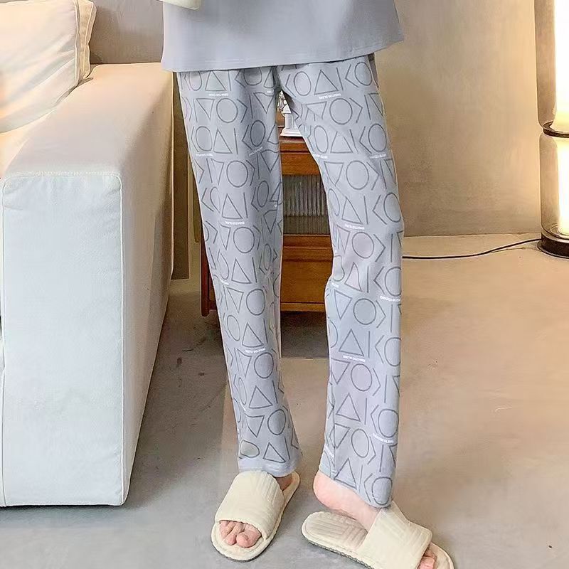 New Style Pure Cotton Sleep Pants for Men, Spring and Autumn, Plus Size, Loose Fit, Casual Home Pants, Long Pants for Young and Middle-Aged Men
