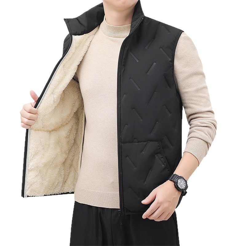 Ropa de invierno de hombre chaleco de ultrasonido herramienta de caballo collar hombre espeso deporte al aire libre comercio exterior chaleco de cashmere