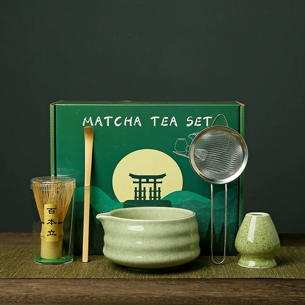 Matcha, tea cup, box