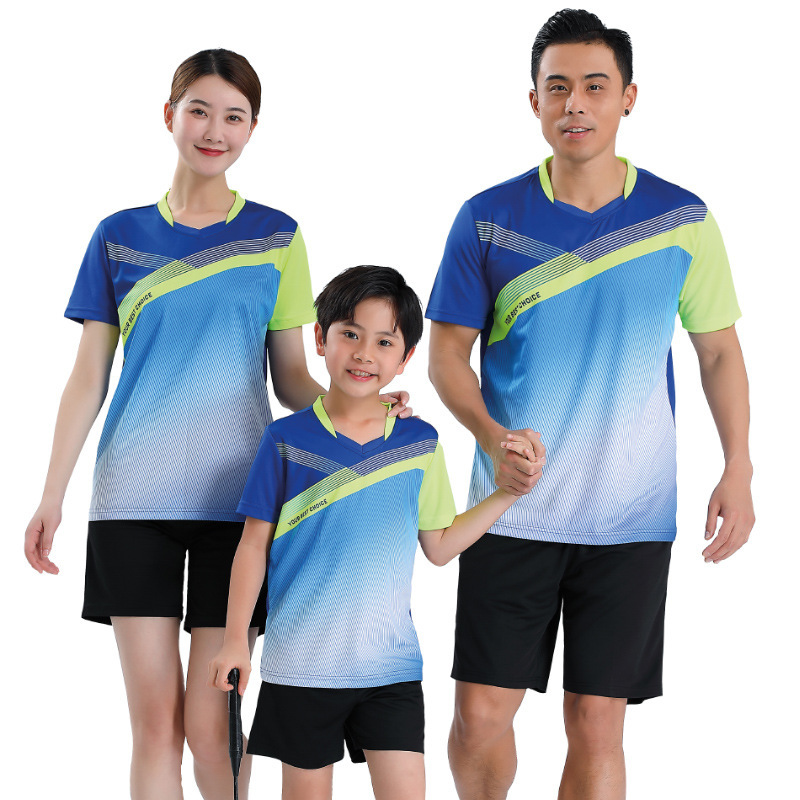 Printed Children's Badminton Uniforms Training Uniforms Men's Short-Sleeved Table Tennis Uniforms Competition Team Uniforms Sportswear