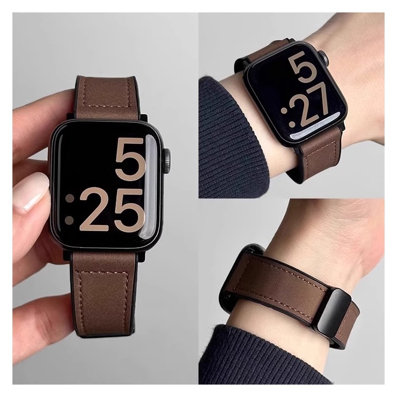 Crazy horse leather magnetic suction suitable for iwatchs10 Apple…