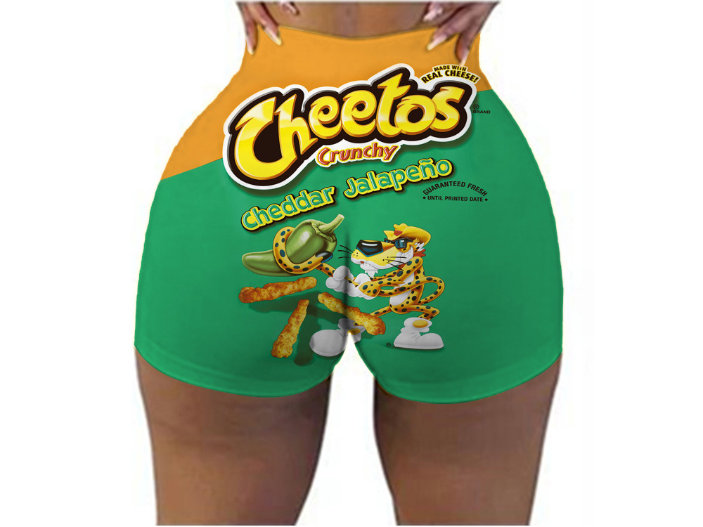 Pantalones cortos de cadera deportivos casuales de camuflaje con estampado digital europeo y americano, las mujeres pueden pedir una pieza