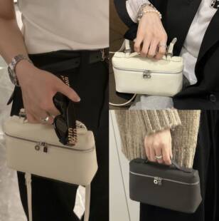 Lunch box, one-shoulder bag, leather cosmetic bag, elegant shopping bag, genuine leather