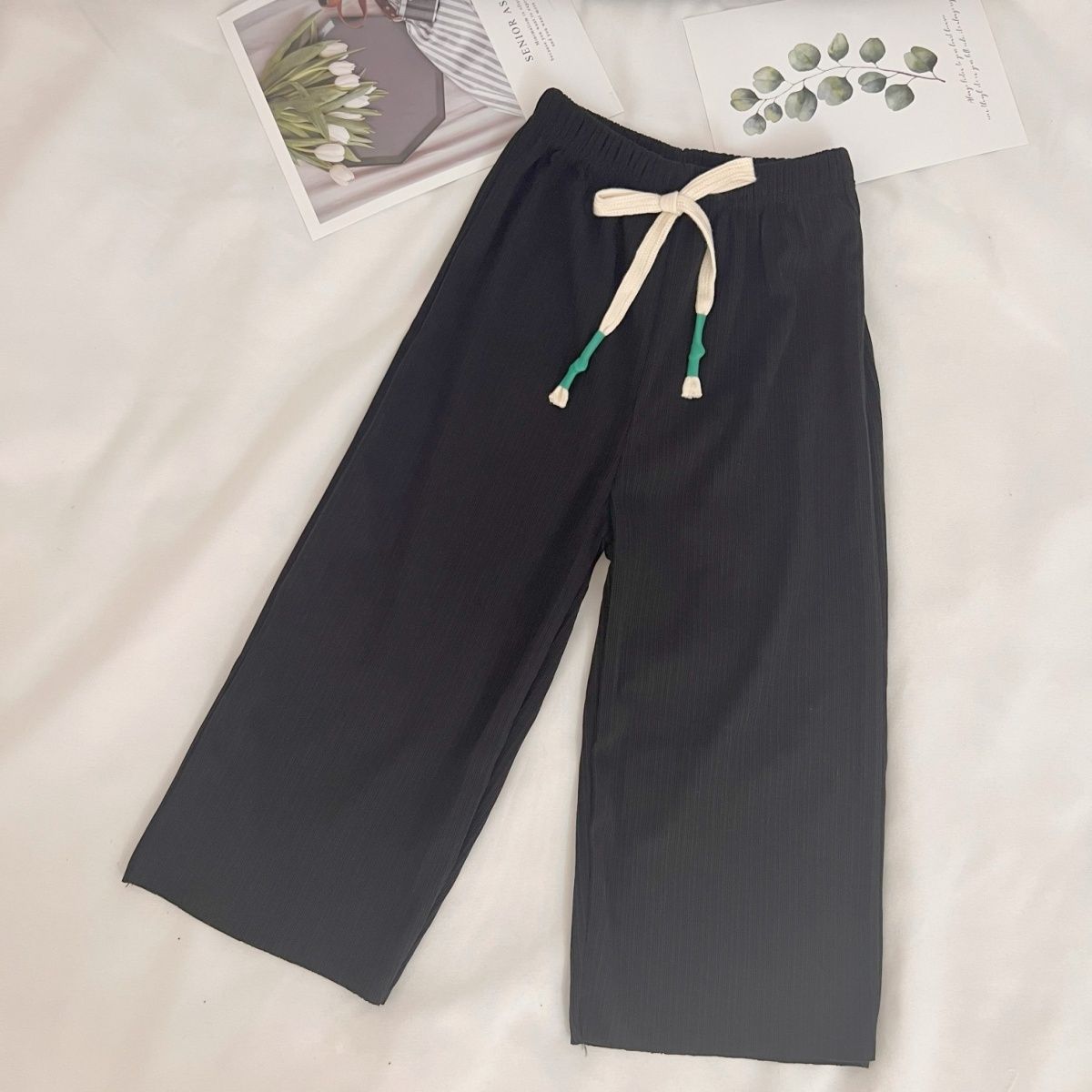 Summer Season Basic Solid Color Polyester Pants & Leggings